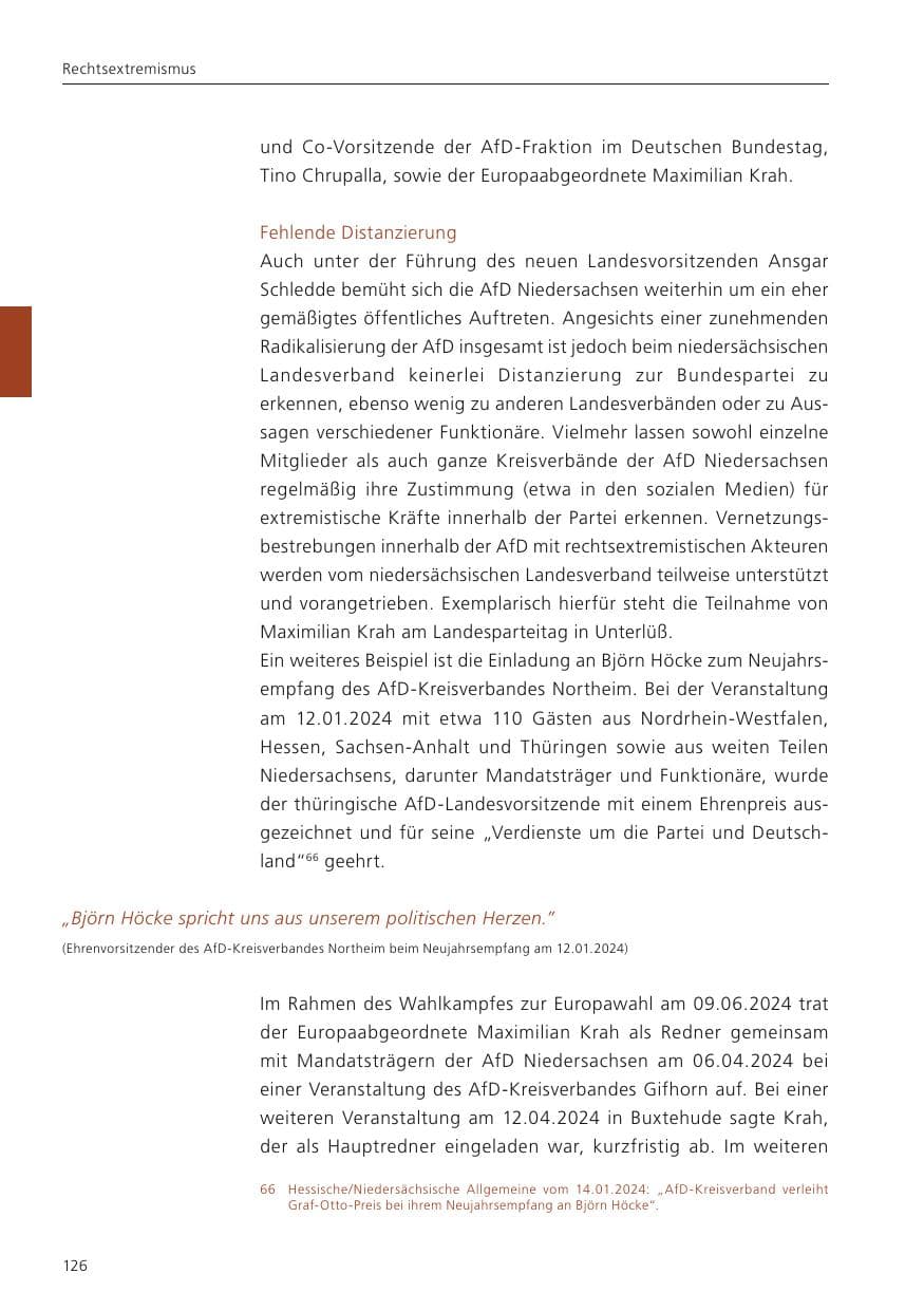 Seite 127 des Verfassungsschutzbericht 2024 Niedersachsen