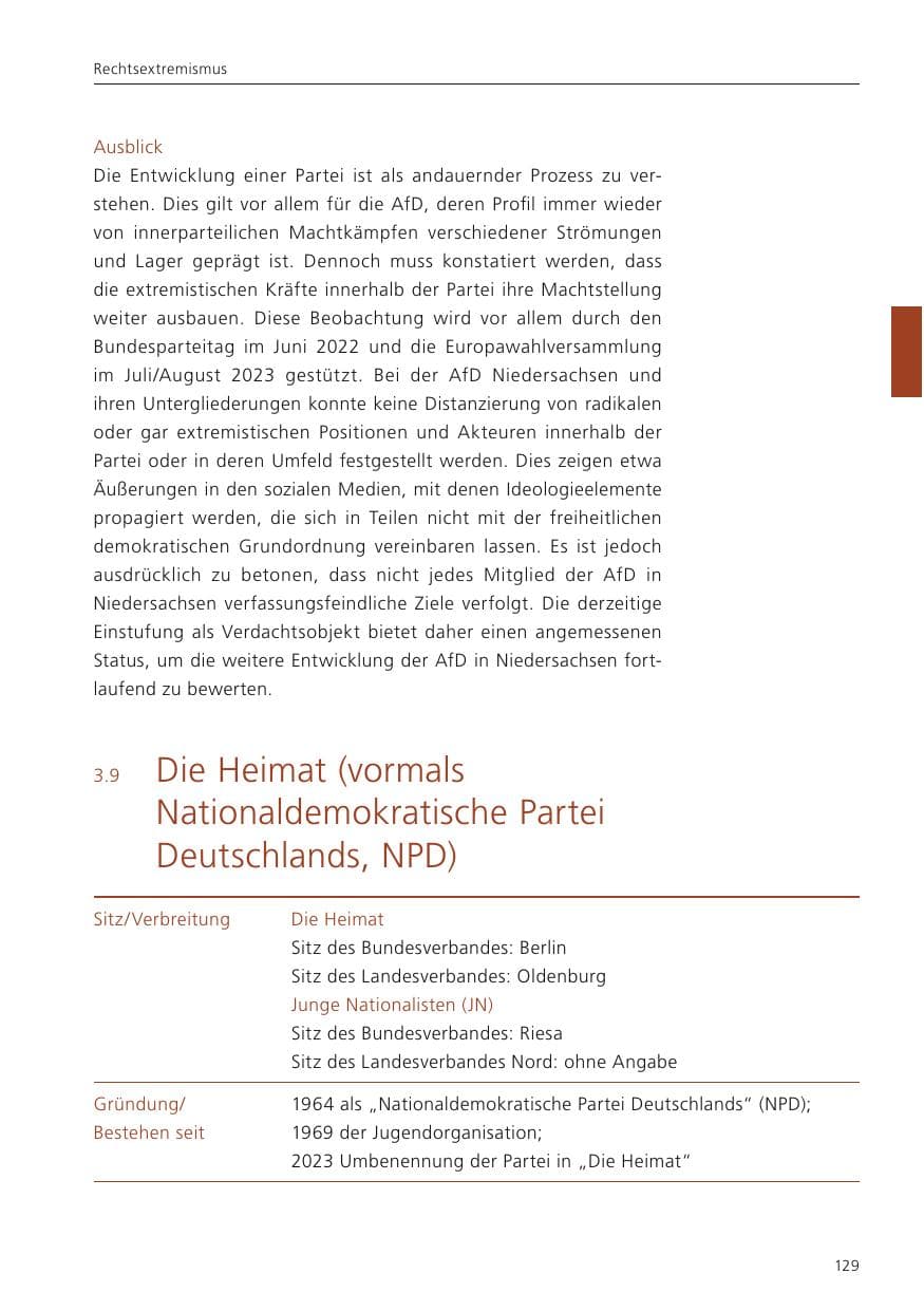 Seite 130 des Verfassungsschutzbericht 2024 Niedersachsen