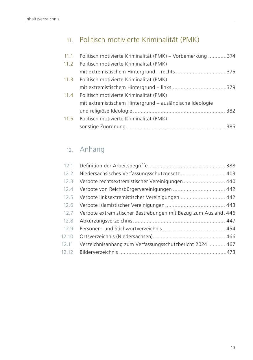 Seite 14 des Verfassungsschutzbericht 2024 Niedersachsen