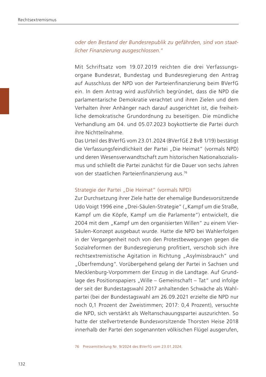 Seite 133 des Verfassungsschutzbericht 2024 Niedersachsen