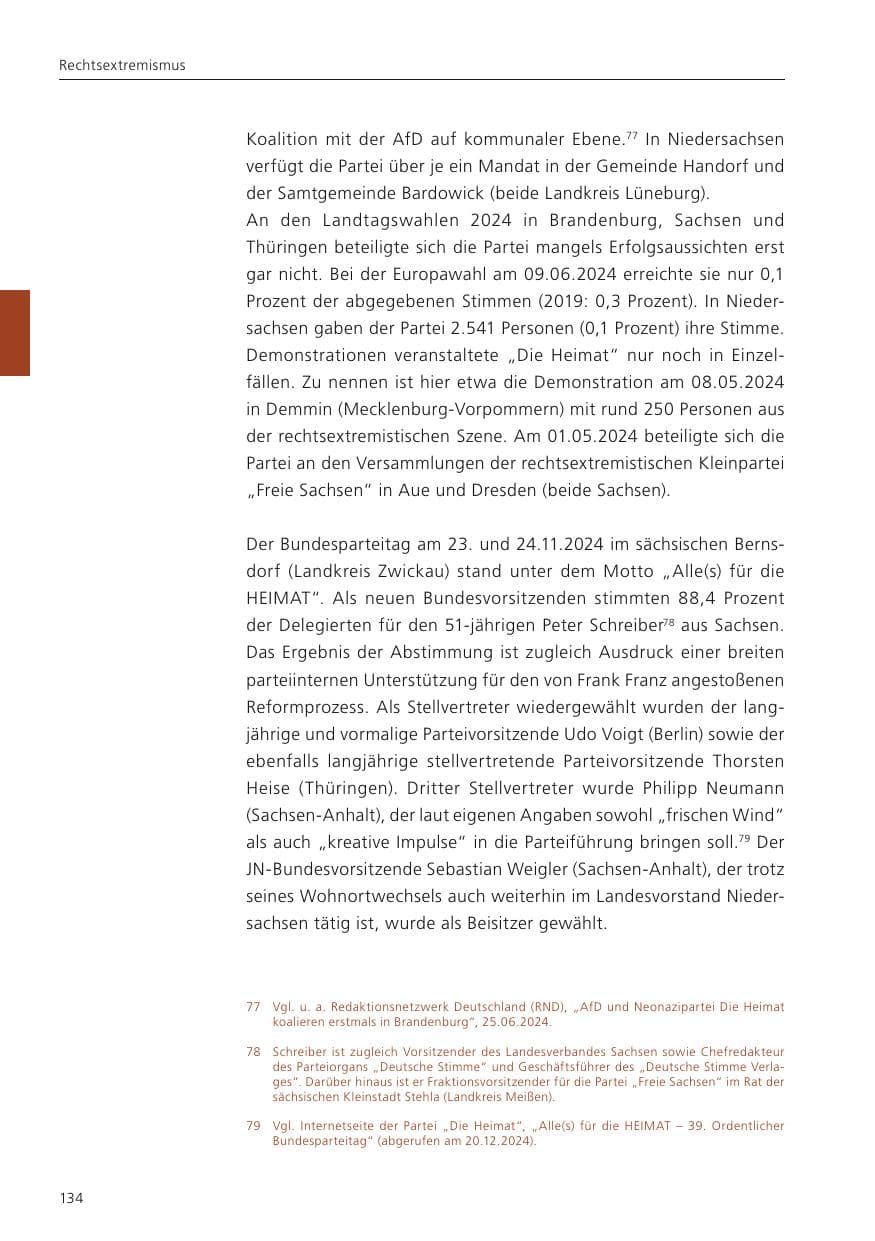 Seite 135 des Verfassungsschutzbericht 2024 Niedersachsen