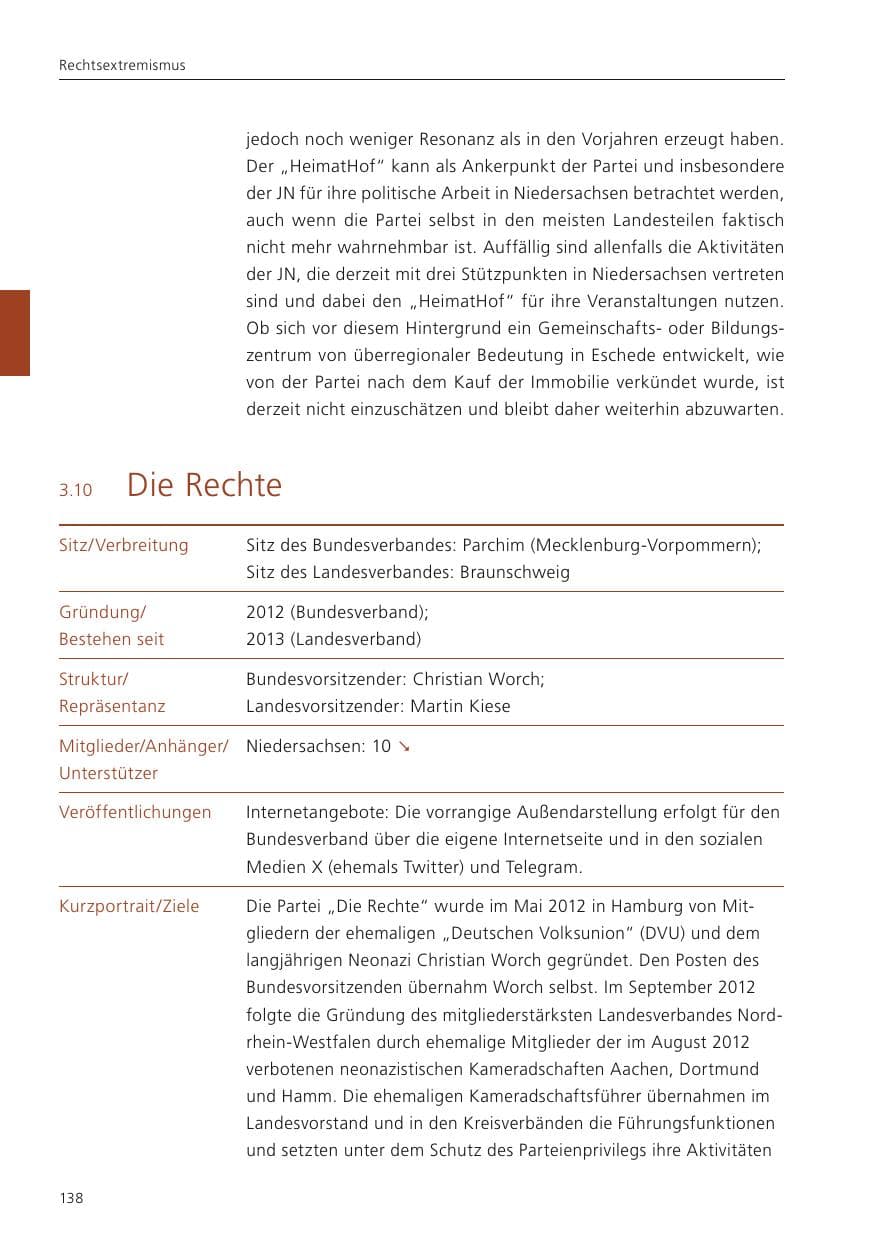 Seite 139 des Verfassungsschutzbericht 2024 Niedersachsen