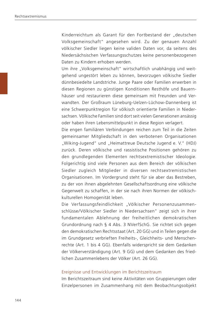 Seite 145 des Verfassungsschutzbericht 2024 Niedersachsen