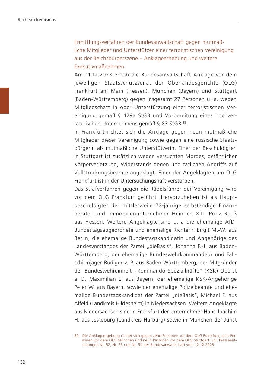 Seite 153 des Verfassungsschutzbericht 2024 Niedersachsen