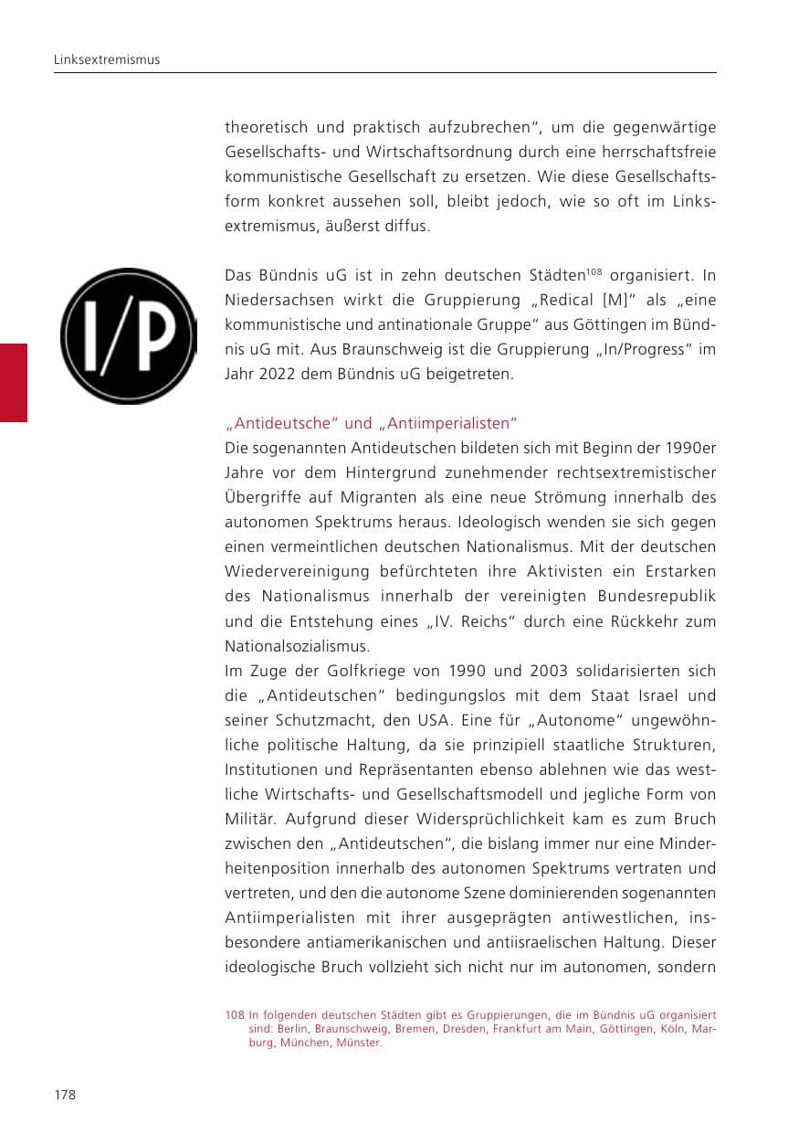 Seite 179 des Verfassungsschutzbericht 2024 Niedersachsen
