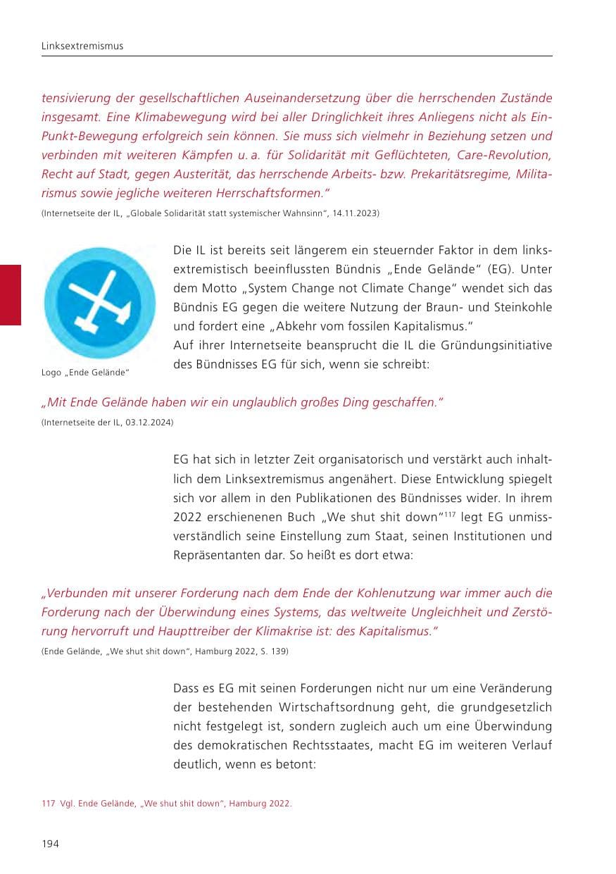 Seite 195 des Verfassungsschutzbericht 2024 Niedersachsen
