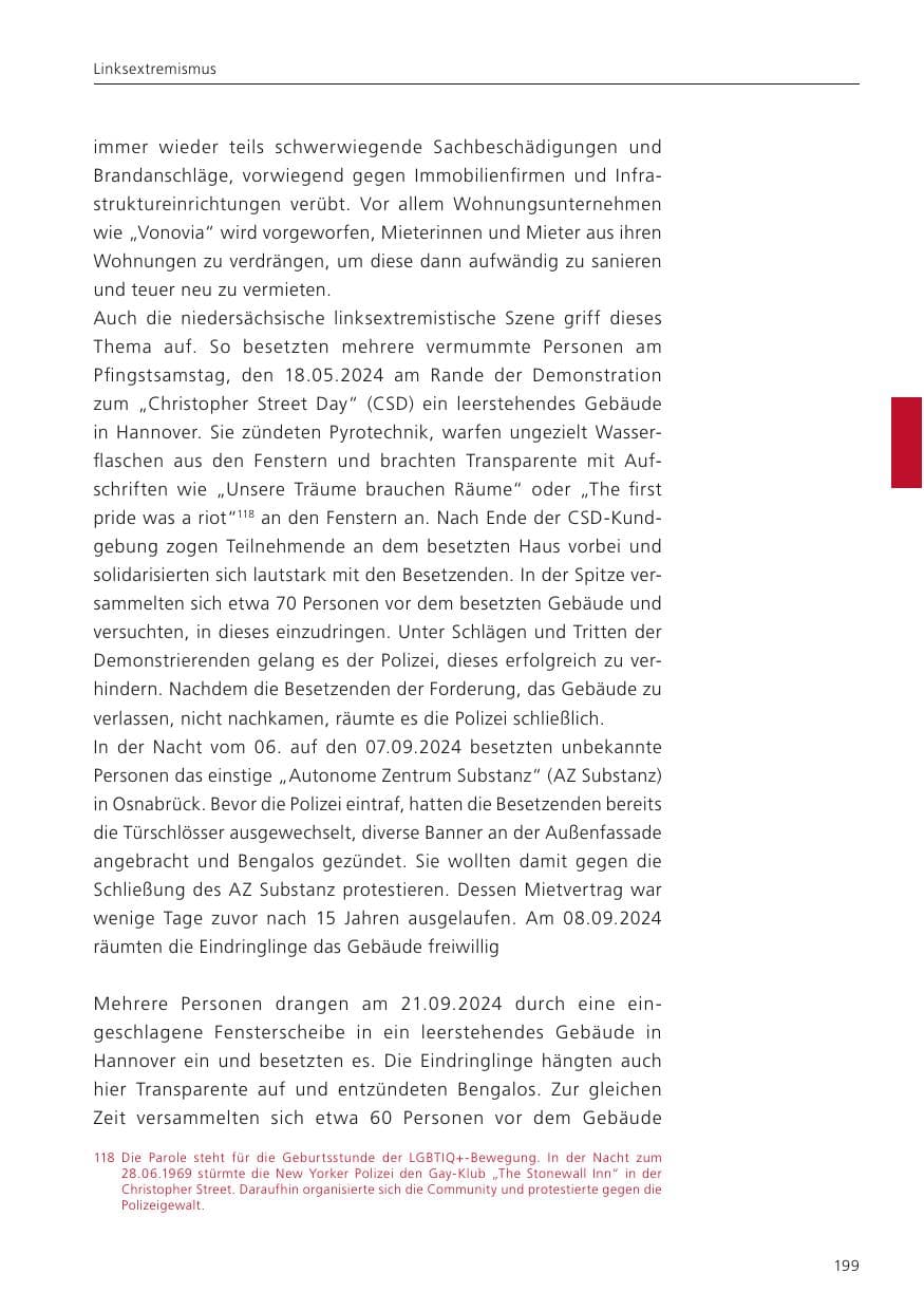 Seite 200 des Verfassungsschutzbericht 2024 Niedersachsen
