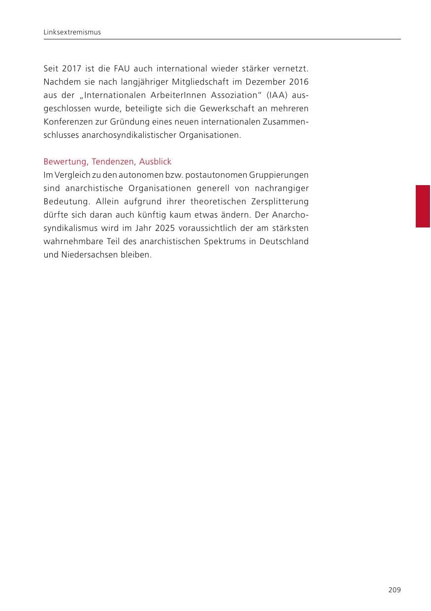 Seite 210 des Verfassungsschutzbericht 2024 Niedersachsen