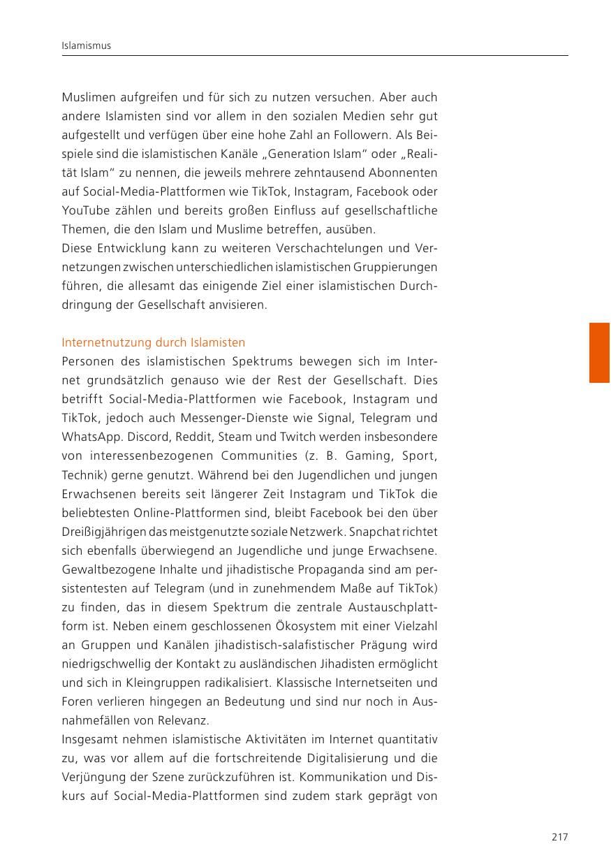 Seite 218 des Verfassungsschutzbericht 2024 Niedersachsen