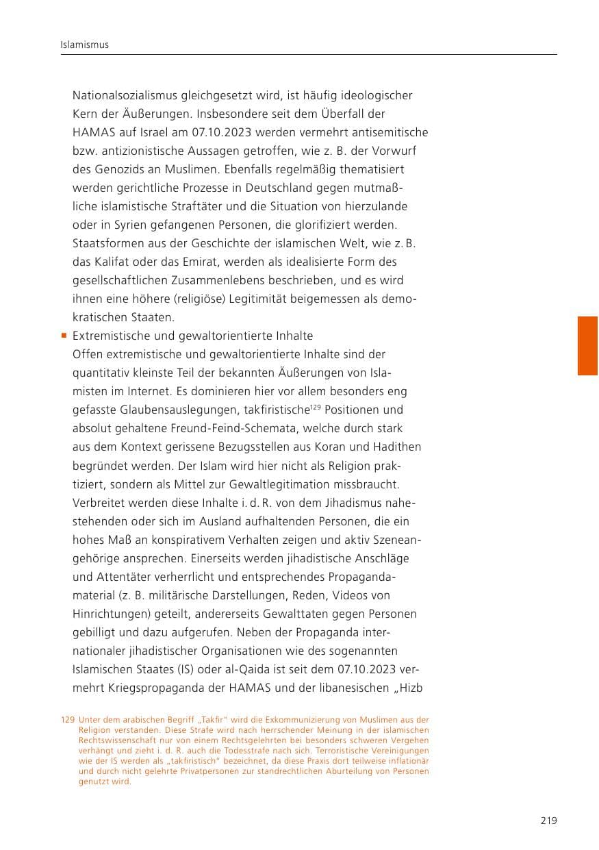 Seite 220 des Verfassungsschutzbericht 2024 Niedersachsen