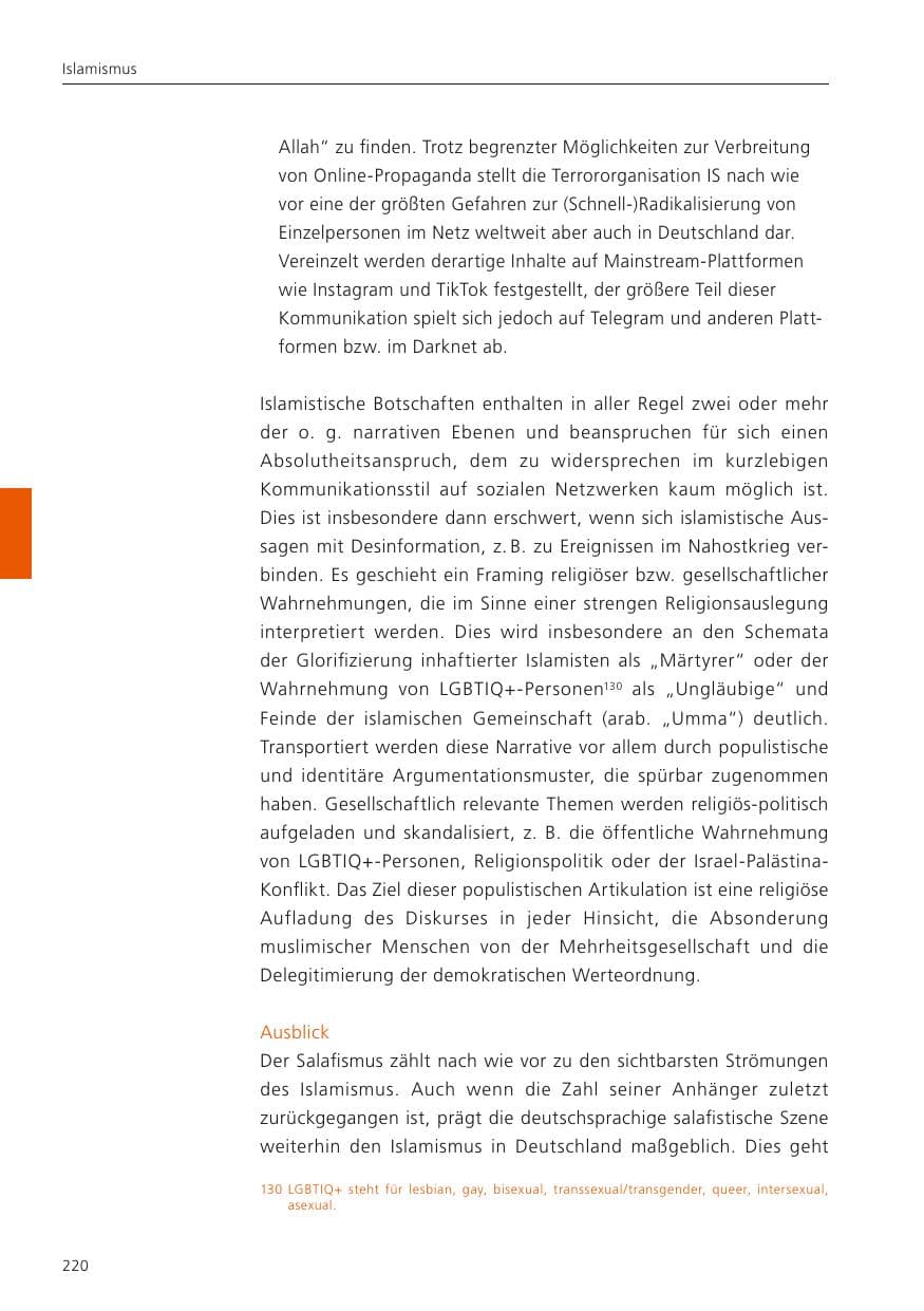 Seite 221 des Verfassungsschutzbericht 2024 Niedersachsen