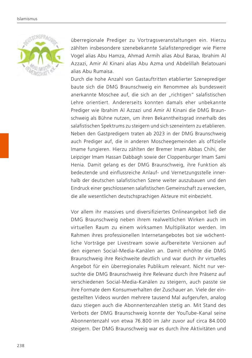 Seite 239 des Verfassungsschutzbericht 2024 Niedersachsen