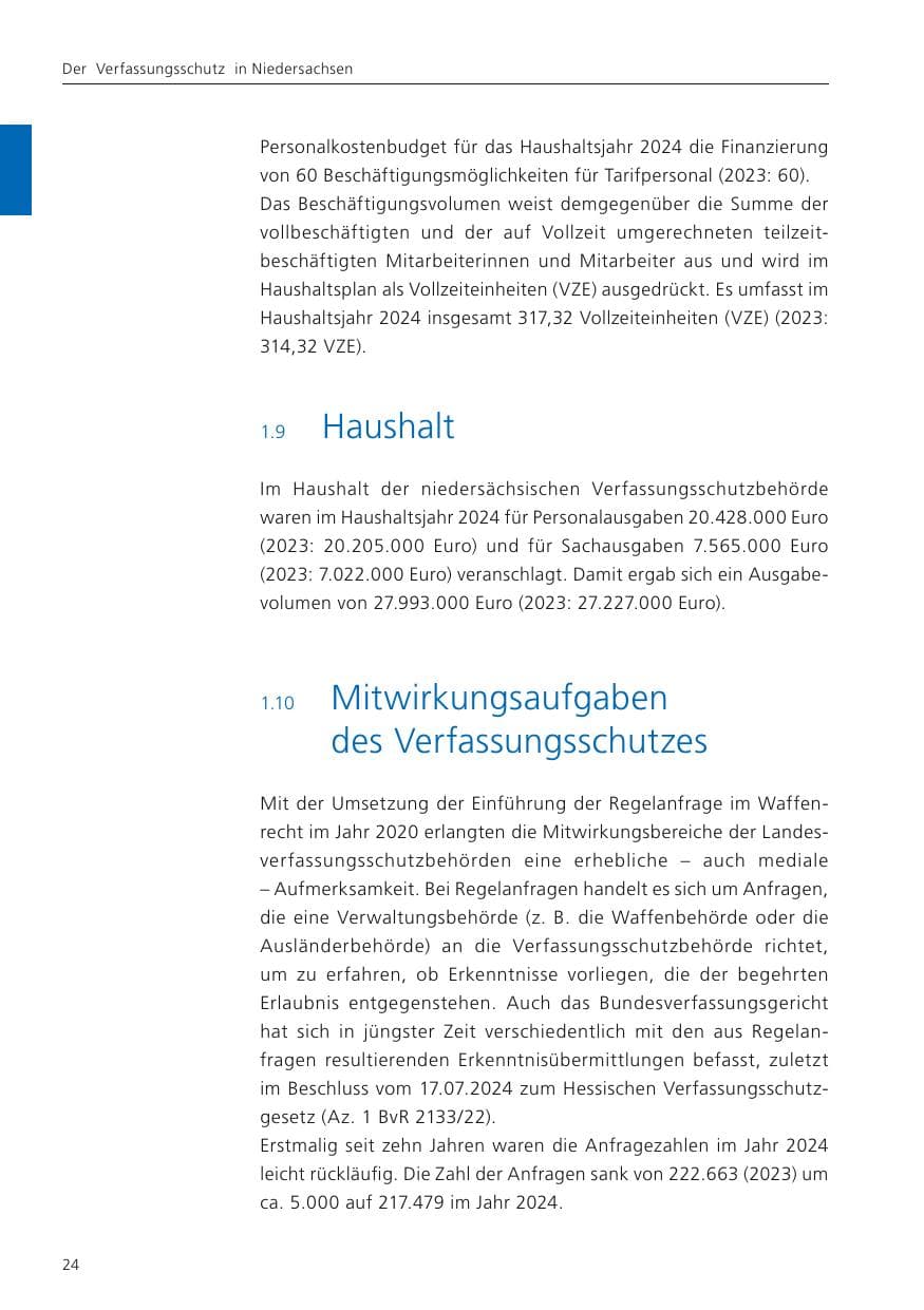 Seite 25 des Verfassungsschutzbericht 2024 Niedersachsen