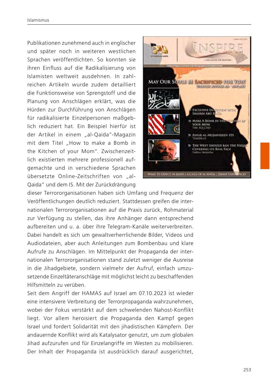 Seite 254 des Verfassungsschutzbericht 2024 Niedersachsen