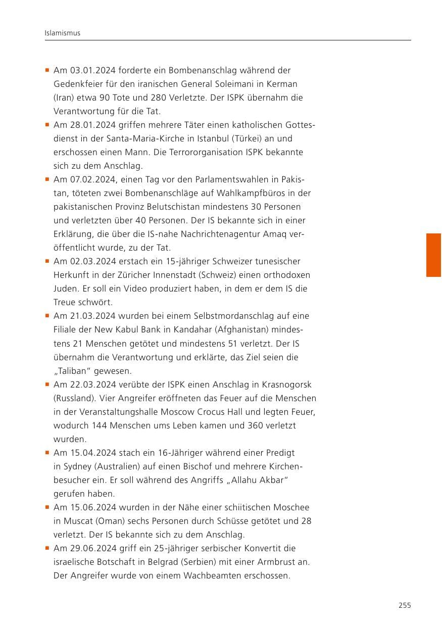 Seite 256 des Verfassungsschutzbericht 2024 Niedersachsen