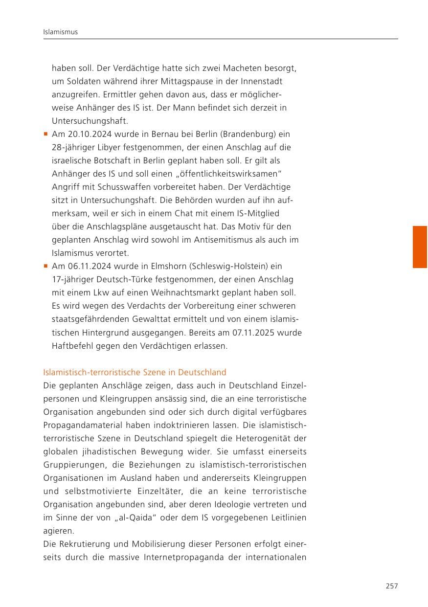 Seite 258 des Verfassungsschutzbericht 2024 Niedersachsen