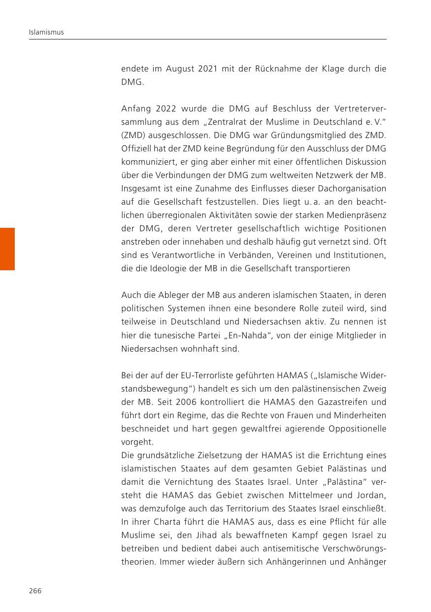 Seite 267 des Verfassungsschutzbericht 2024 Niedersachsen
