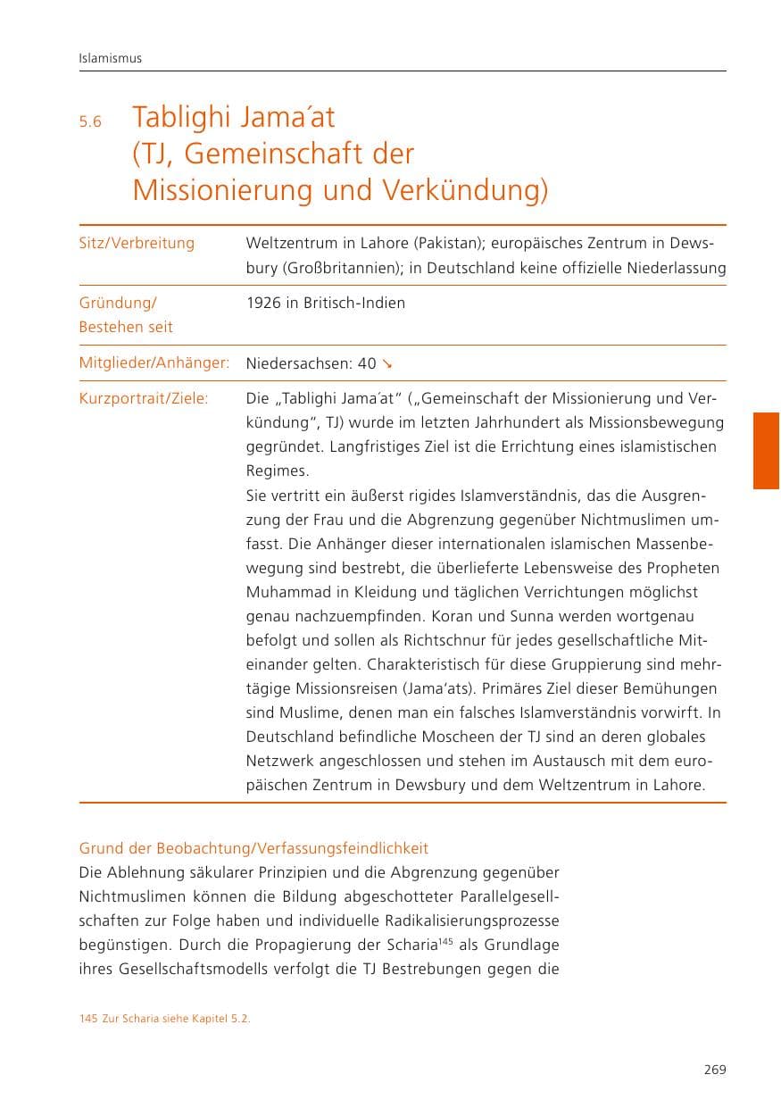 Seite 270 des Verfassungsschutzbericht 2024 Niedersachsen