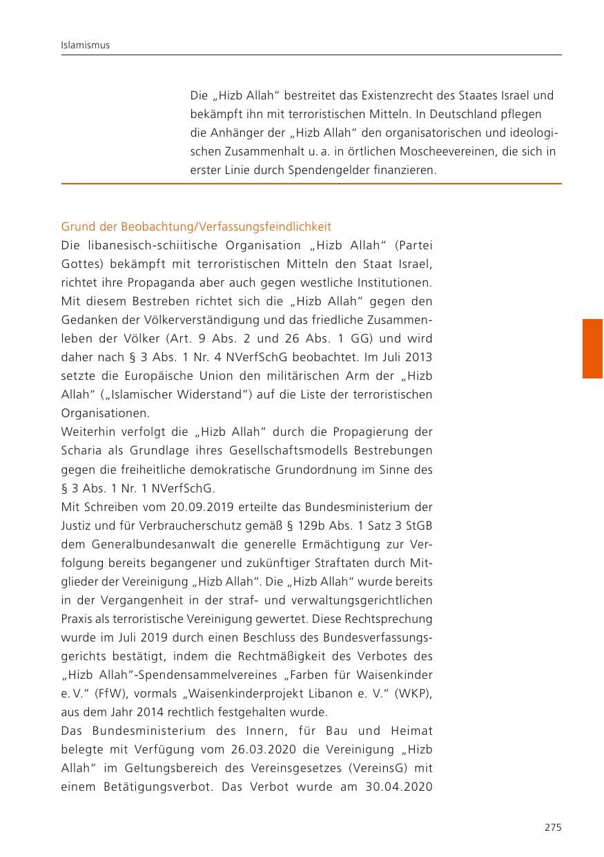 Seite 276 des Verfassungsschutzbericht 2024 Niedersachsen