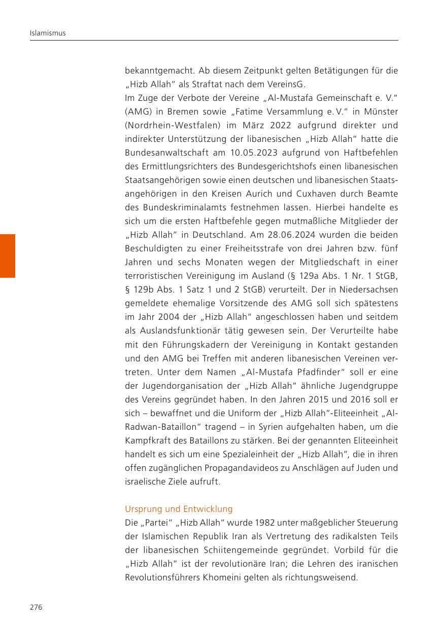 Seite 277 des Verfassungsschutzbericht 2024 Niedersachsen