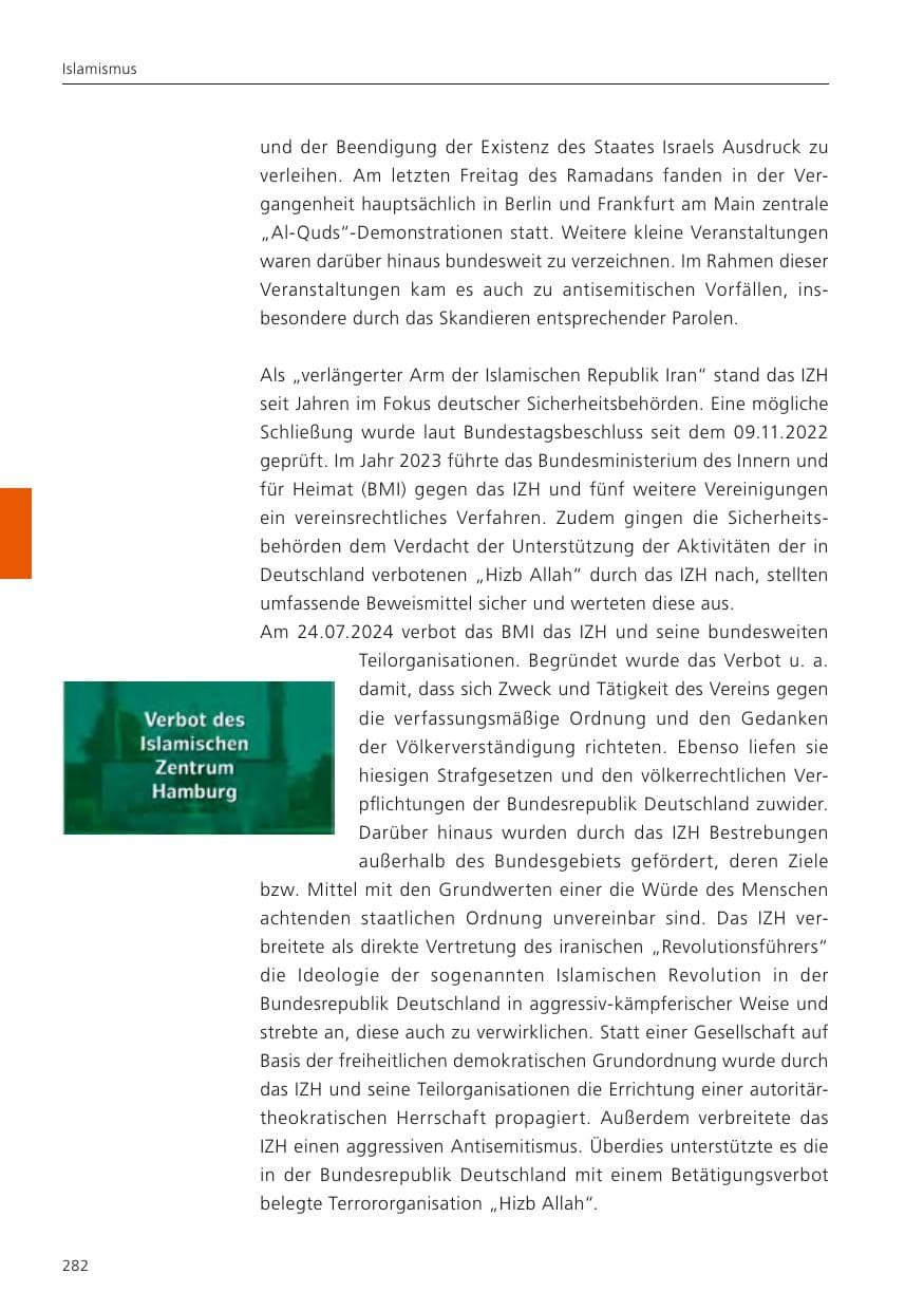 Seite 283 des Verfassungsschutzbericht 2024 Niedersachsen