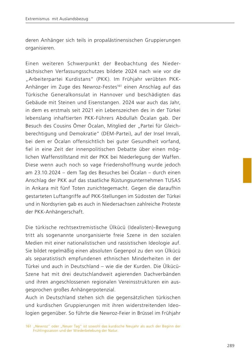 Seite 290 des Verfassungsschutzbericht 2024 Niedersachsen