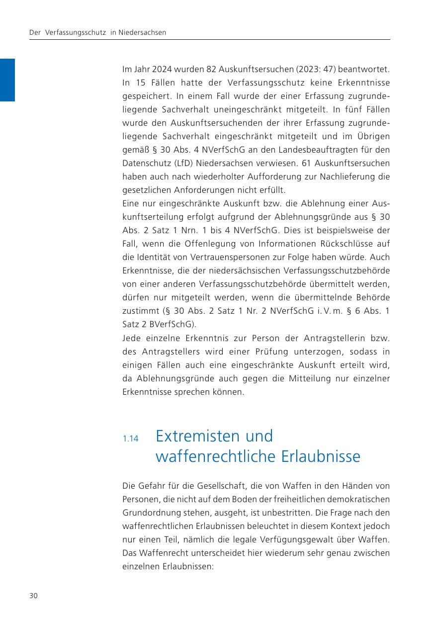 Seite 31 des Verfassungsschutzbericht 2024 Niedersachsen