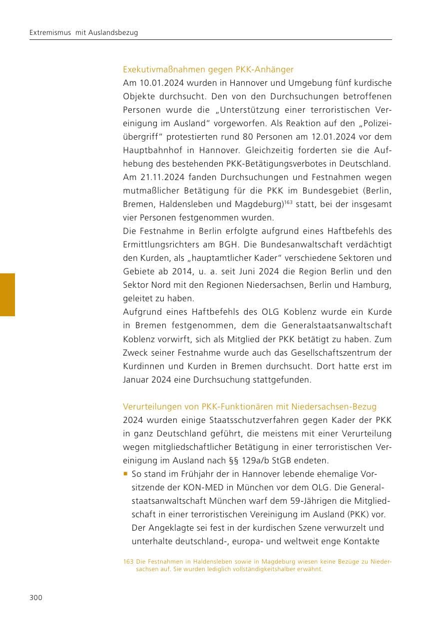 Seite 301 des Verfassungsschutzbericht 2024 Niedersachsen