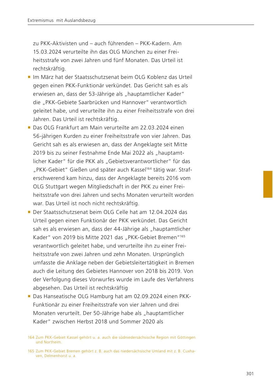 Seite 302 des Verfassungsschutzbericht 2024 Niedersachsen