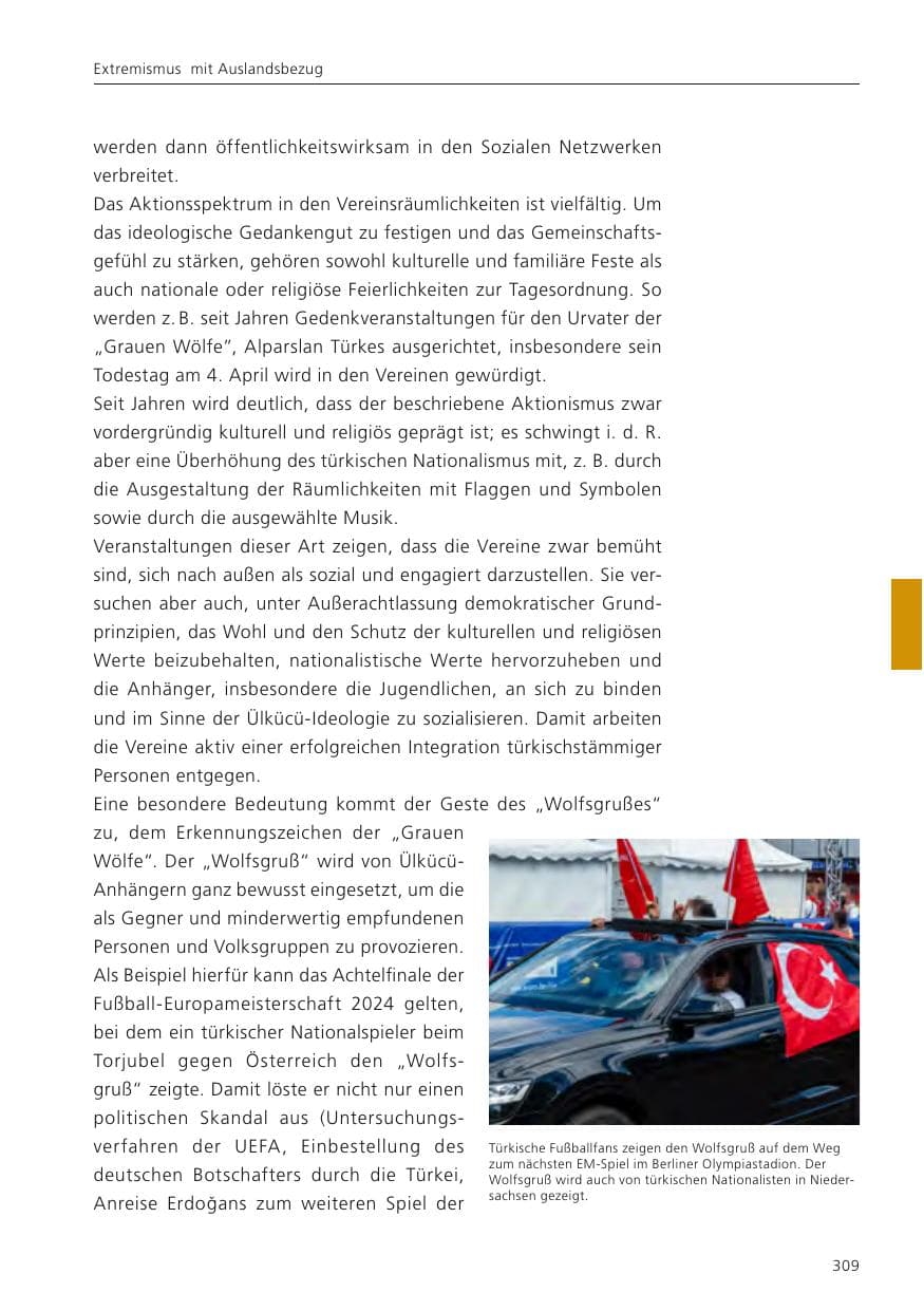 Seite 310 des Verfassungsschutzbericht 2024 Niedersachsen