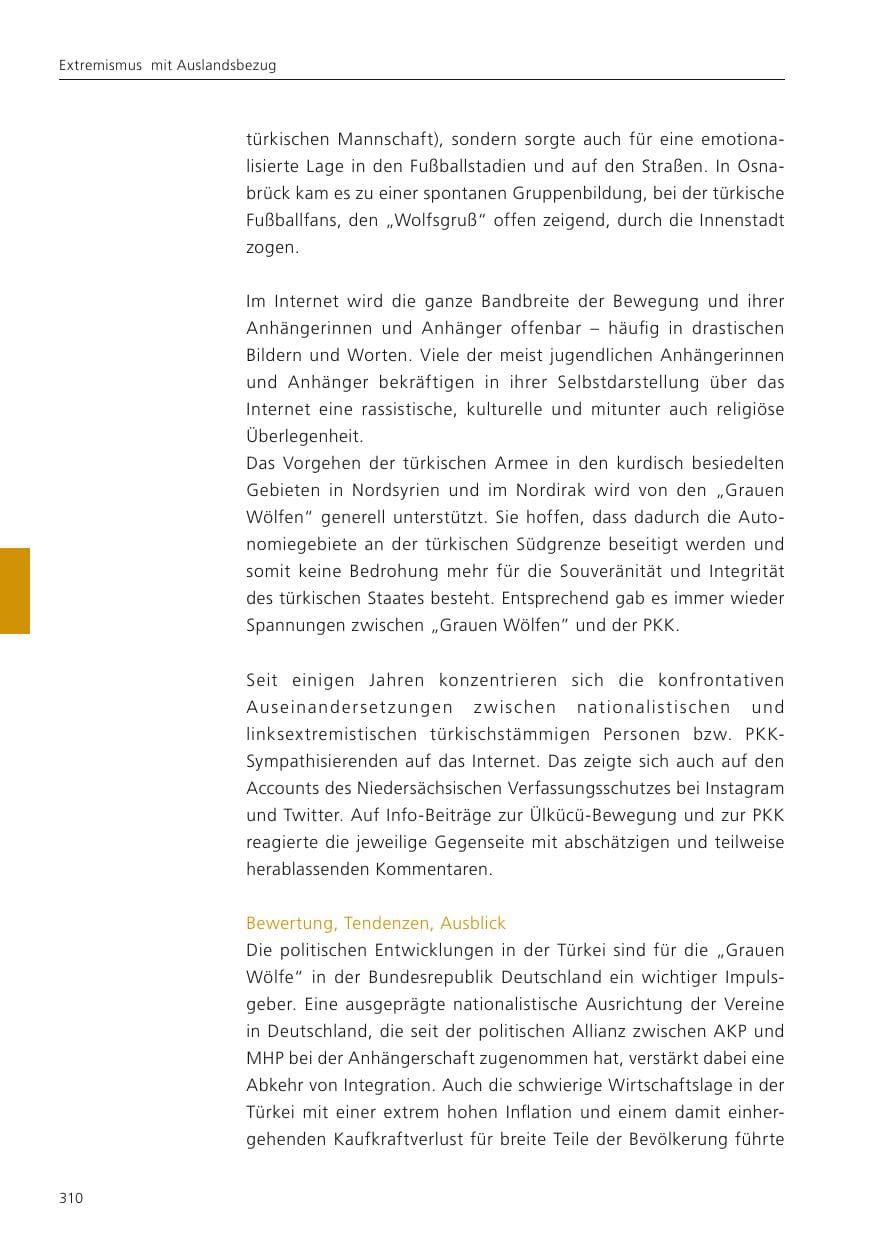 Seite 311 des Verfassungsschutzbericht 2024 Niedersachsen