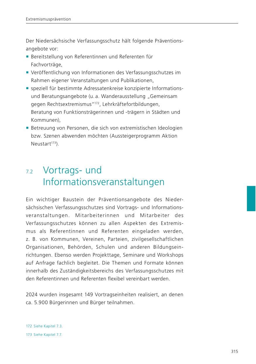 Seite 316 des Verfassungsschutzbericht 2024 Niedersachsen