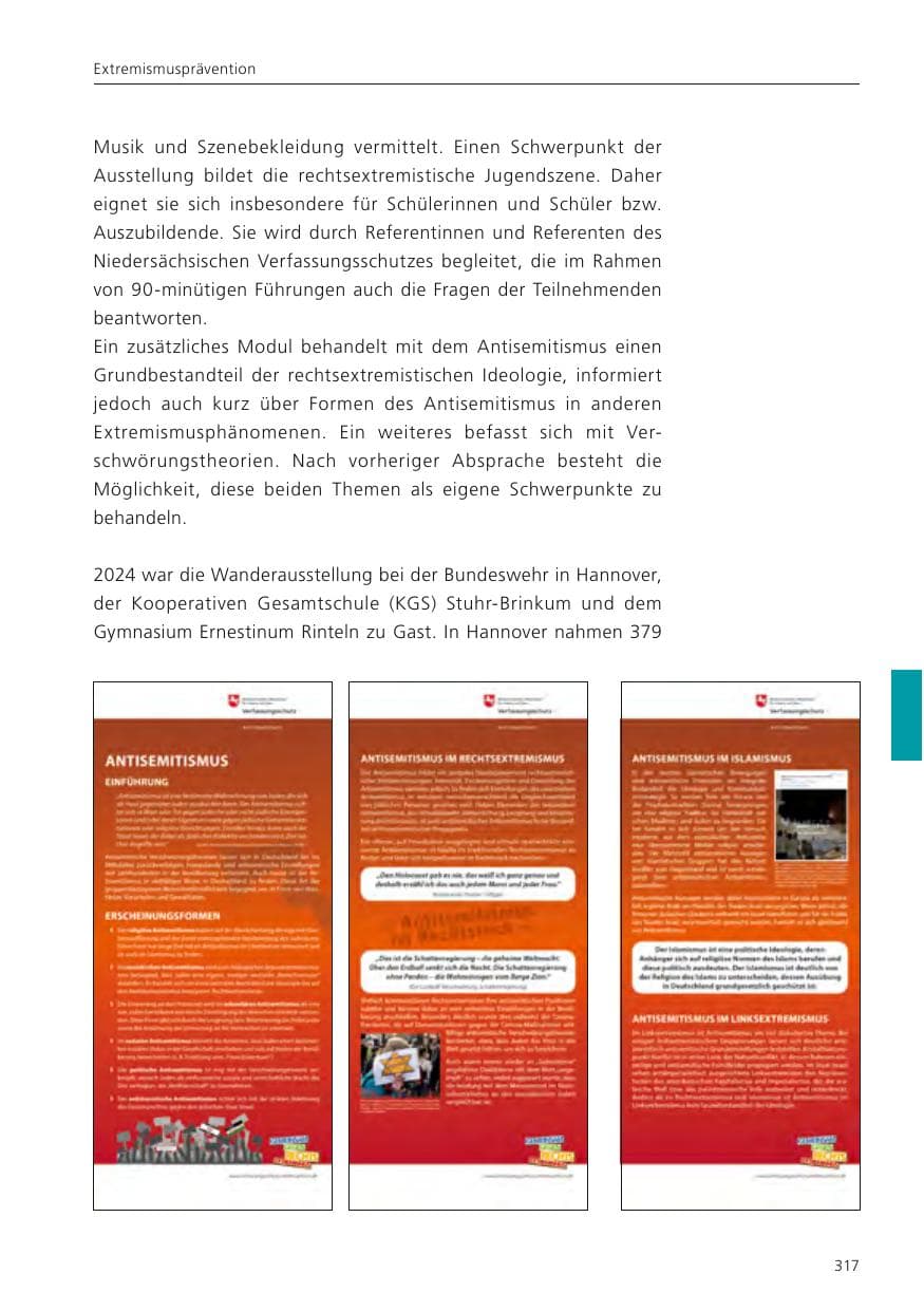 Seite 318 des Verfassungsschutzbericht 2024 Niedersachsen