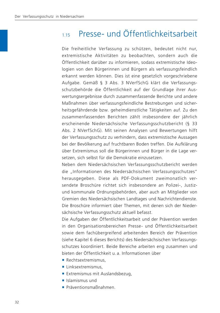 Seite 33 des Verfassungsschutzbericht 2024 Niedersachsen