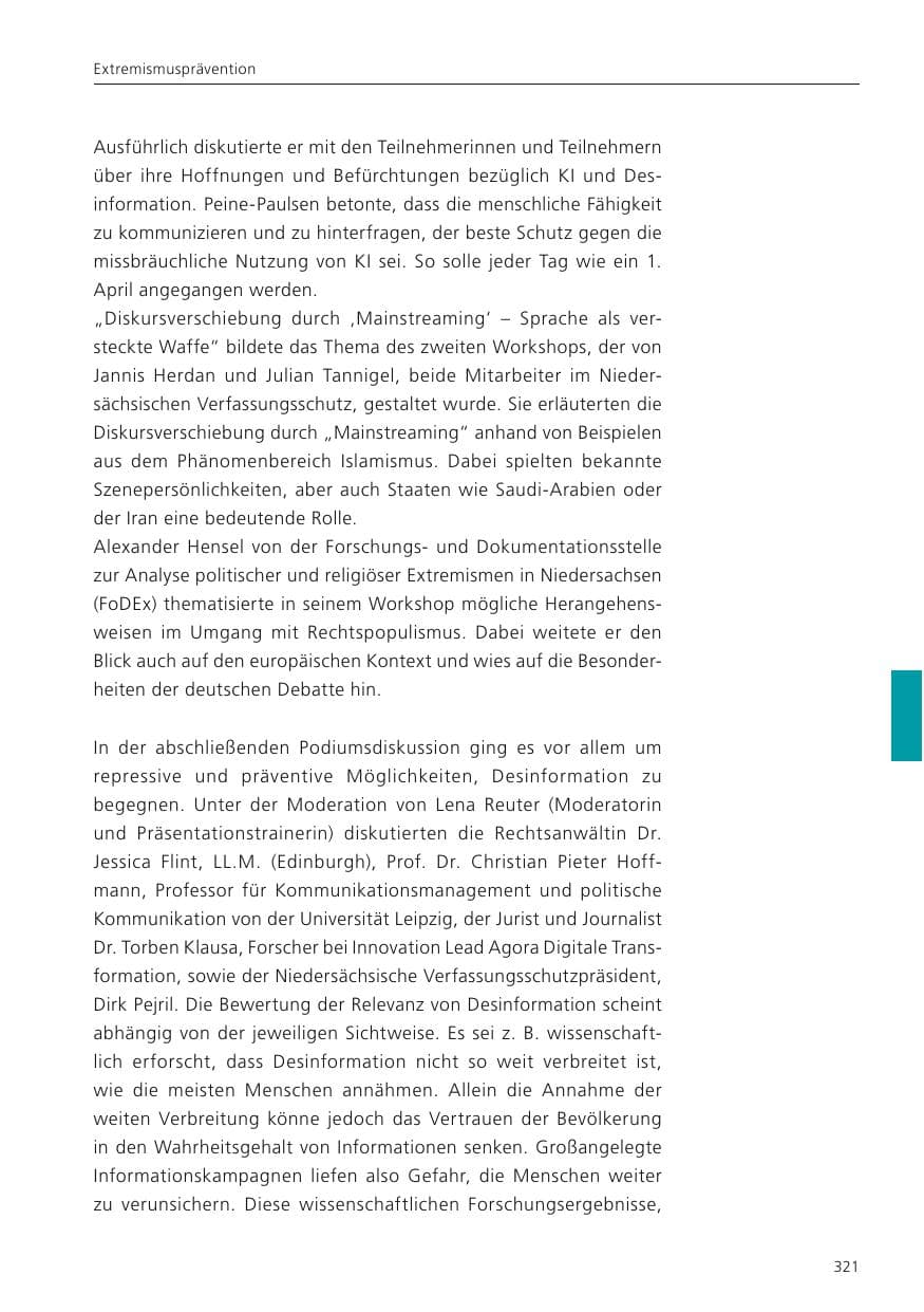 Seite 322 des Verfassungsschutzbericht 2024 Niedersachsen