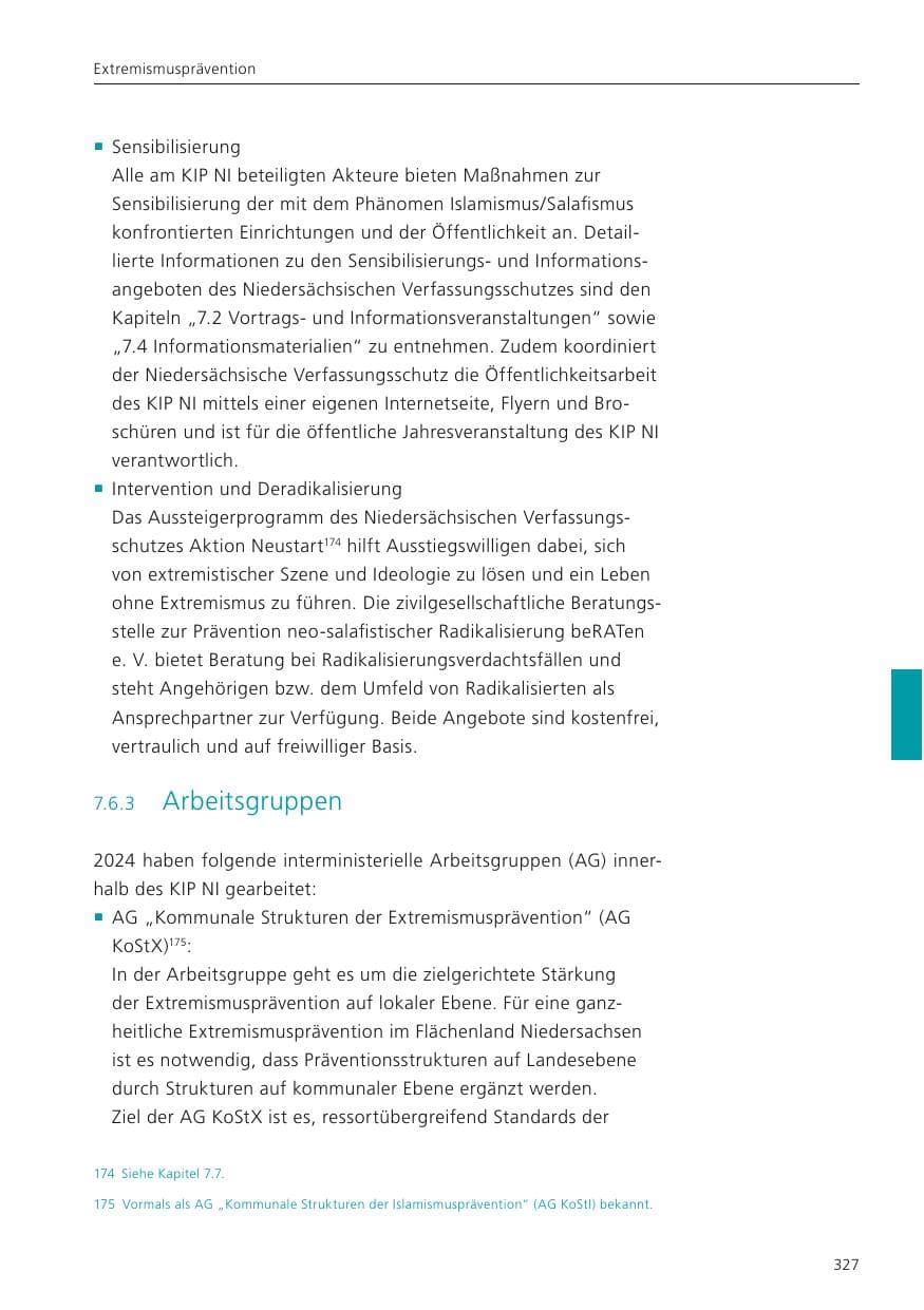 Seite 328 des Verfassungsschutzbericht 2024 Niedersachsen