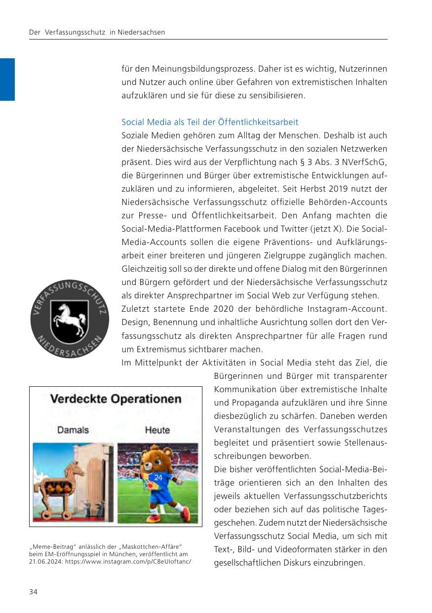 Seite 35 des Verfassungsschutzbericht 2024 Niedersachsen