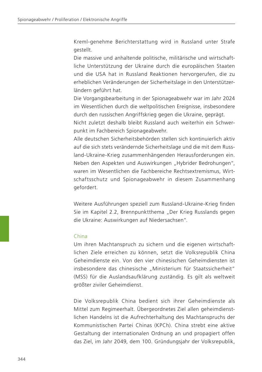 Seite 345 des Verfassungsschutzbericht 2024 Niedersachsen