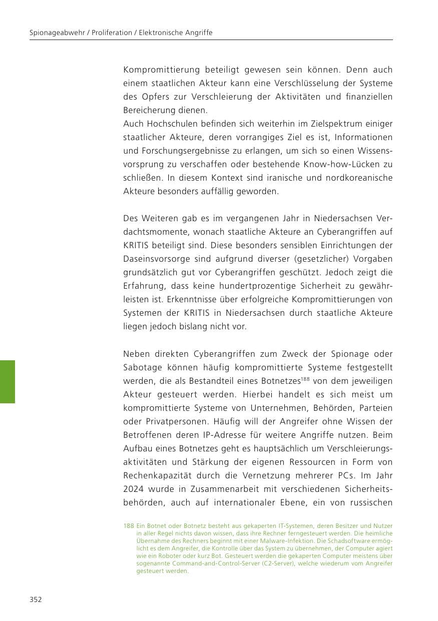 Seite 353 des Verfassungsschutzbericht 2024 Niedersachsen