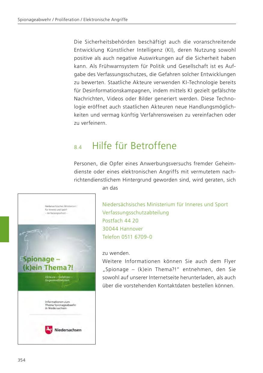 Seite 355 des Verfassungsschutzbericht 2024 Niedersachsen
