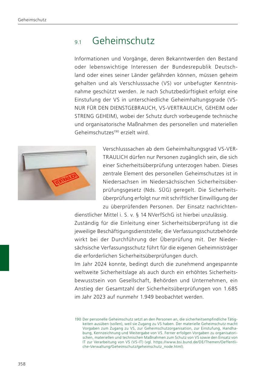 Seite 359 des Verfassungsschutzbericht 2024 Niedersachsen