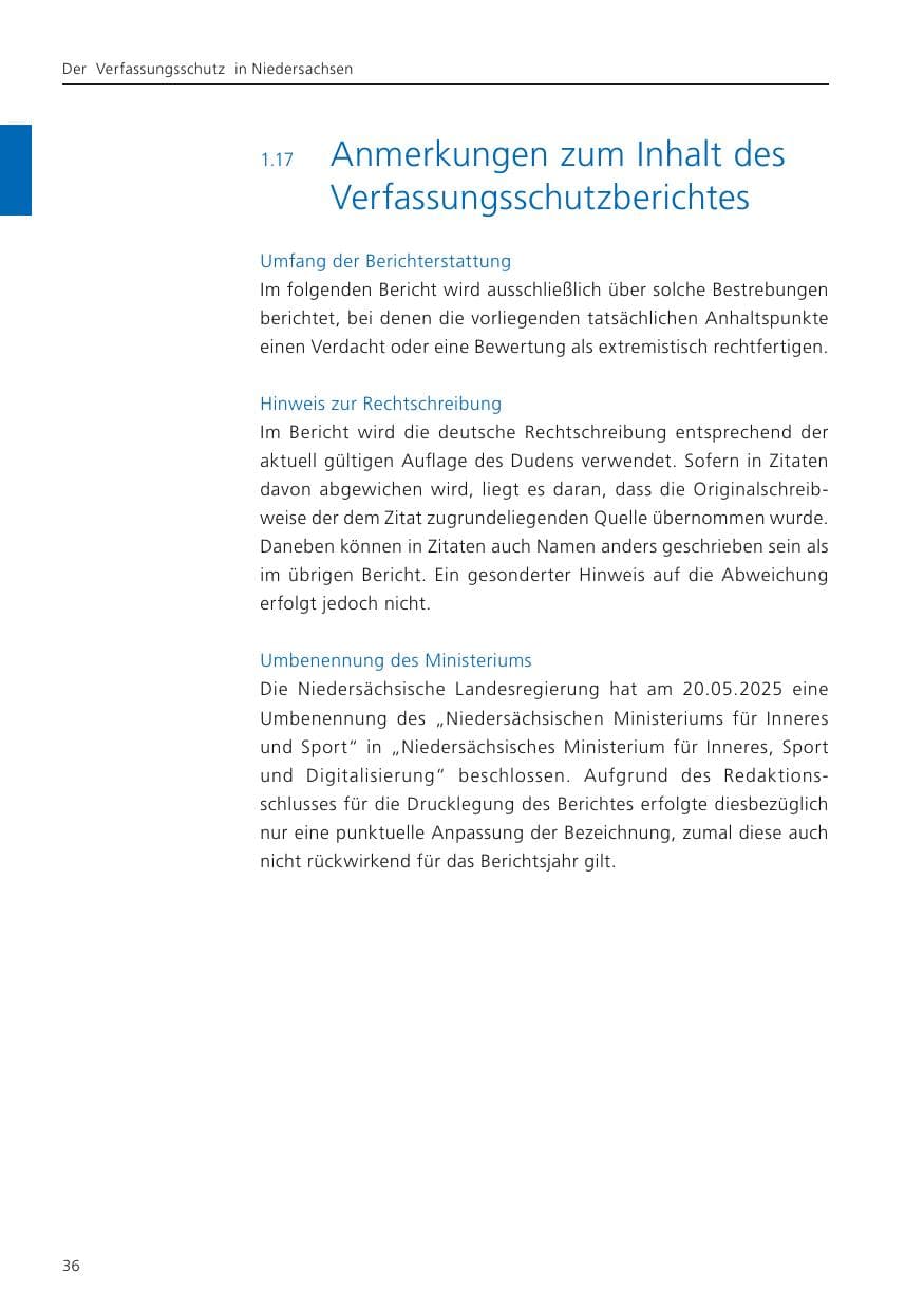 Seite 37 des Verfassungsschutzbericht 2024 Niedersachsen