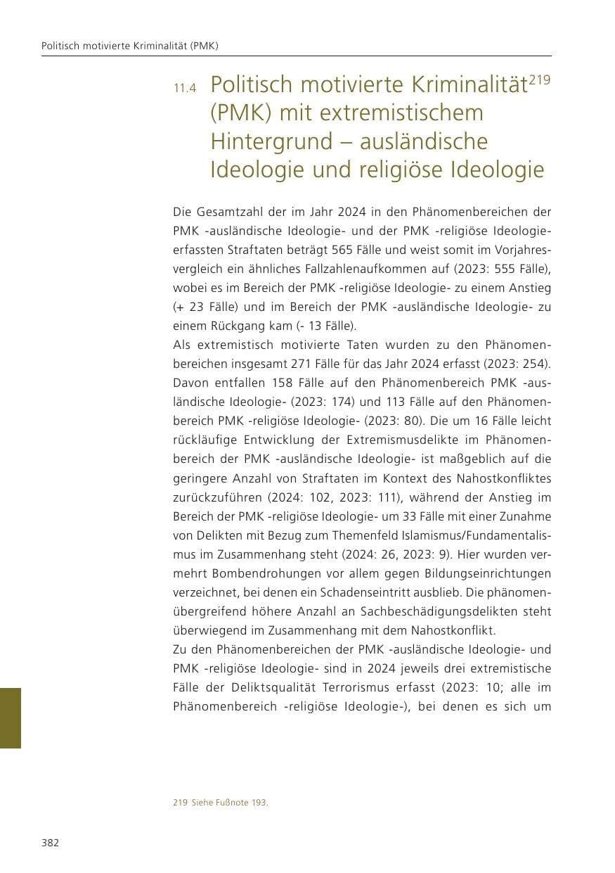 Seite 383 des Verfassungsschutzbericht 2024 Niedersachsen