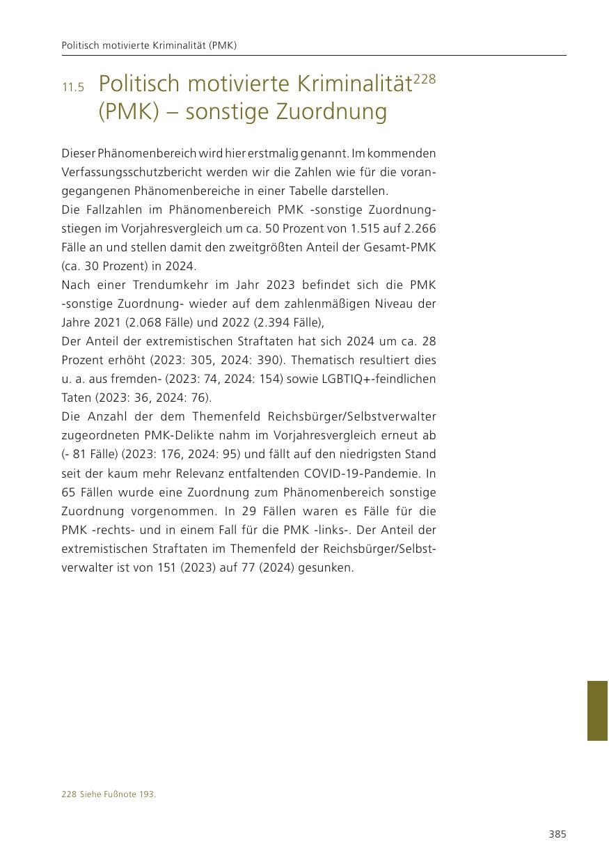 Seite 386 des Verfassungsschutzbericht 2024 Niedersachsen
