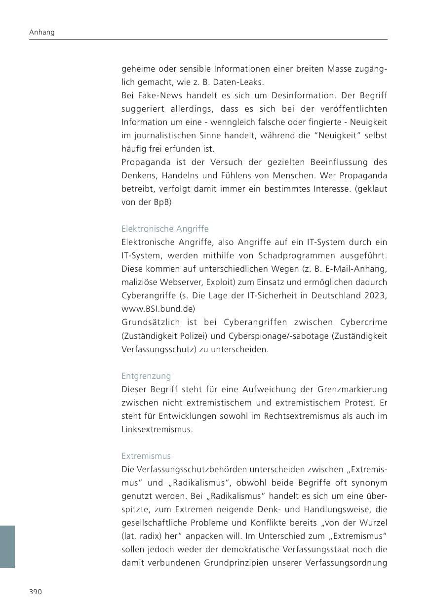 Seite 391 des Verfassungsschutzbericht 2024 Niedersachsen
