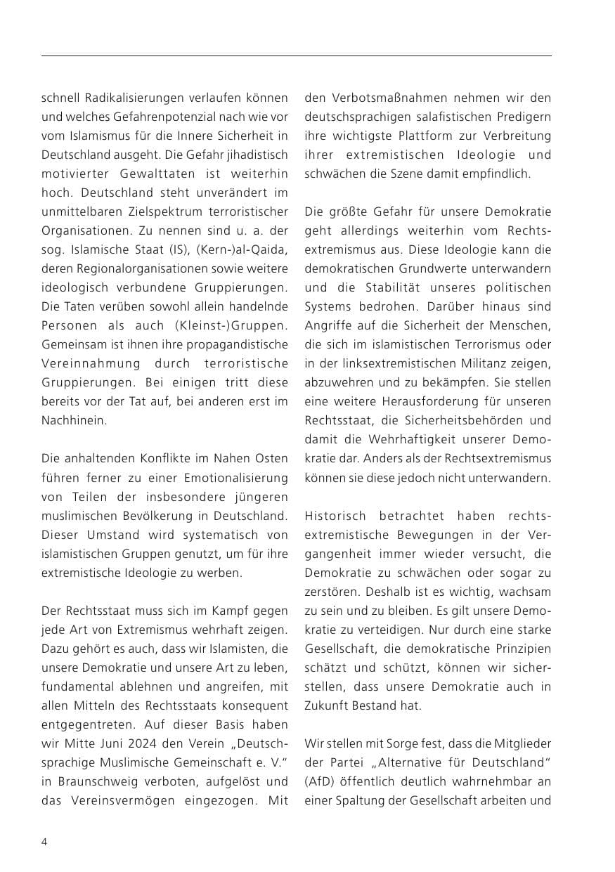 Seite 5 des Verfassungsschutzbericht 2024 Niedersachsen