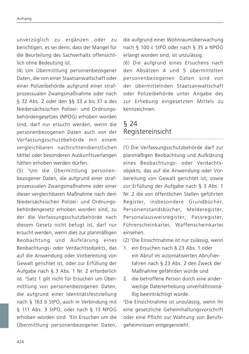 Seite 425 des Verfassungsschutzbericht 2024 Niedersachsen