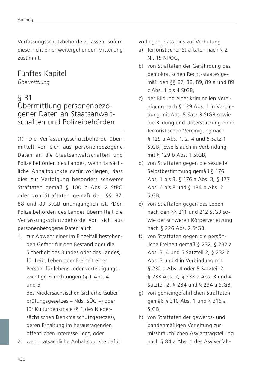 Seite 431 des Verfassungsschutzbericht 2024 Niedersachsen