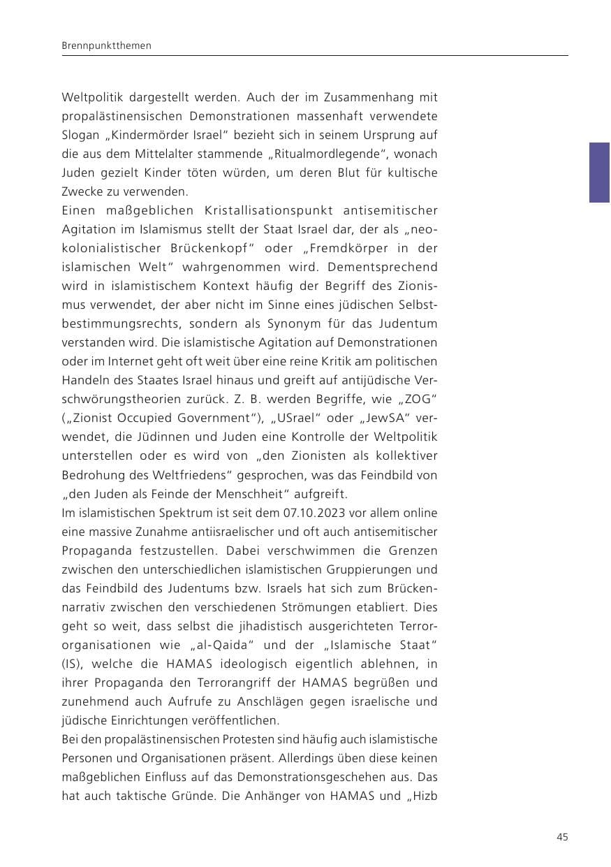 Seite 46 des Verfassungsschutzbericht 2024 Niedersachsen