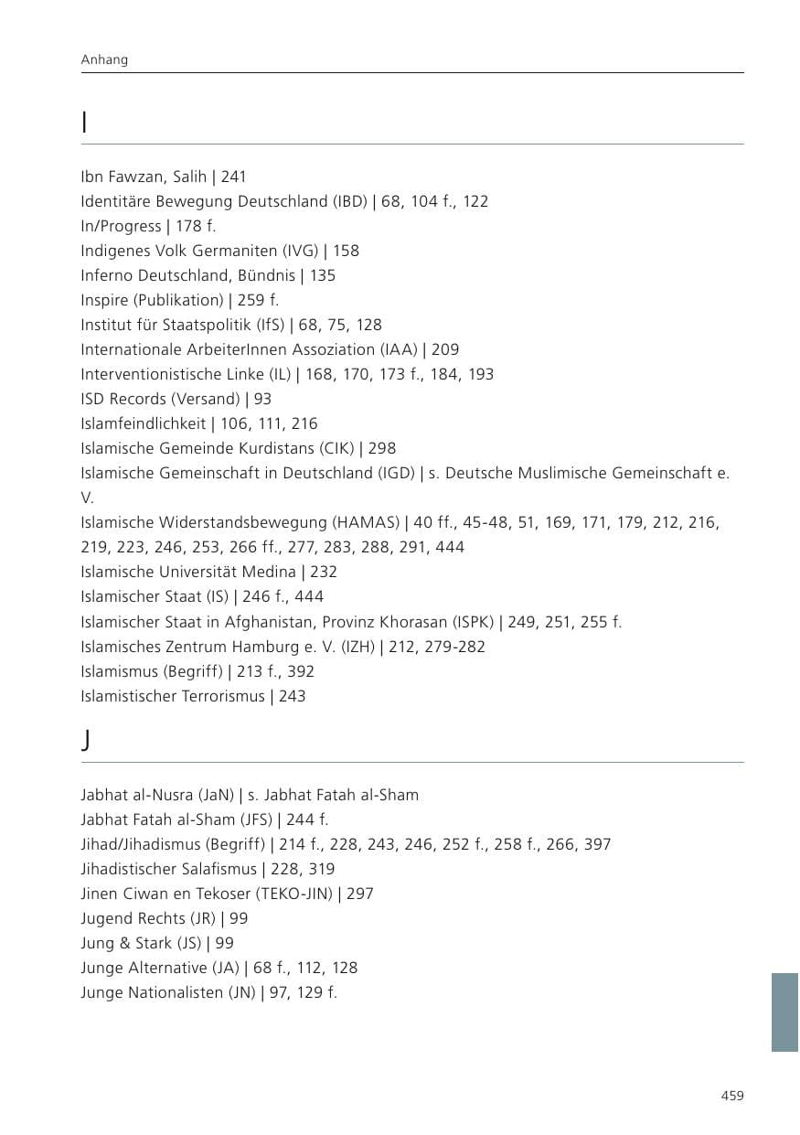 Seite 460 des Verfassungsschutzbericht 2024 Niedersachsen